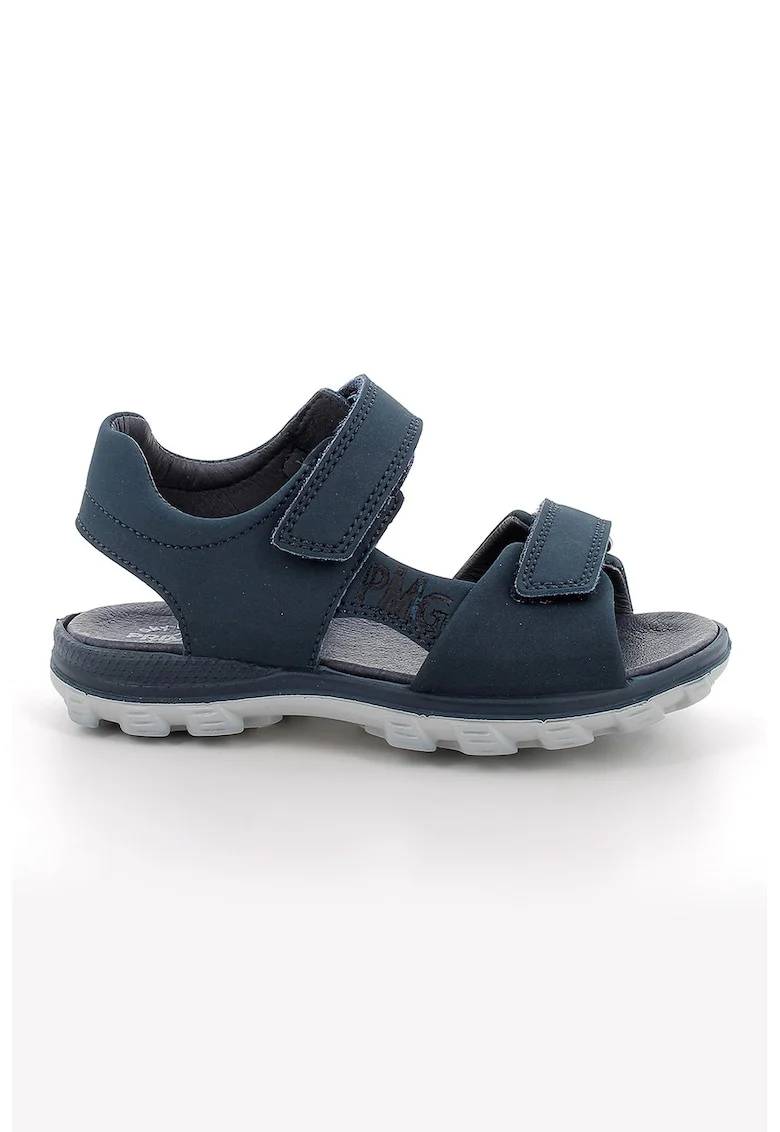 Sandale cu inchidere velcro si model uni, Albastru inchis