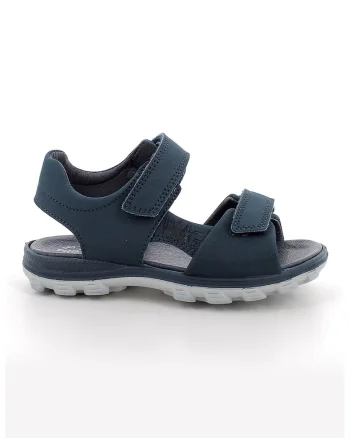 Sandale cu inchidere velcro si model uni, Albastru inchis