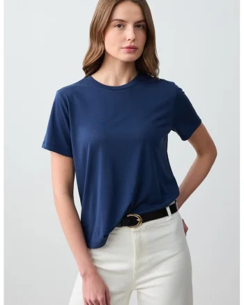 Tricou lejer din amestec de modal, Albastru inchis