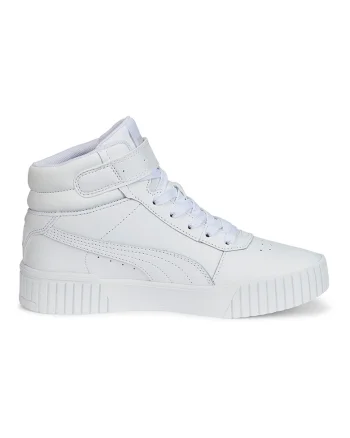 Pantofi sport mid-high de piele si piele ecologica Carina 2.0, Alb/Argintiu