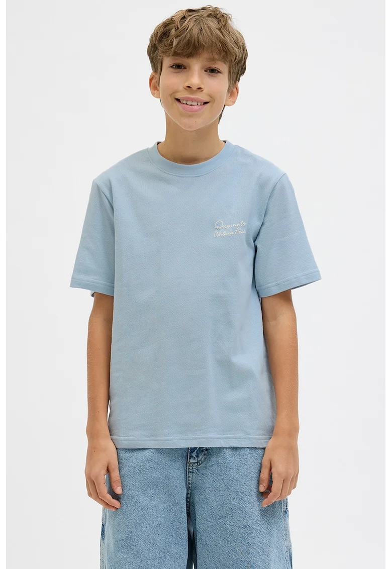 Tricou cu imprimeu pe spate, Alb murdar/Albastru deschis