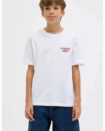 Tricou cu imprimeu pe spate, Alb/Rosu stins