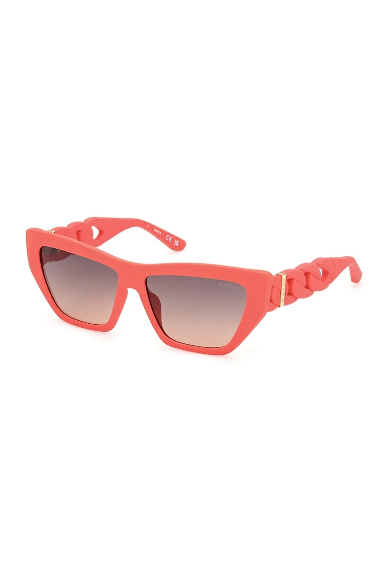 Ochelari de soare cat-eye cu lentile in degrade, Portocaliu mandarina