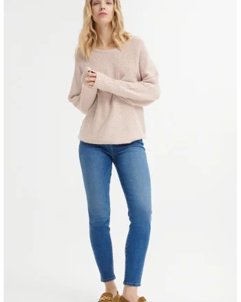 Blugi crop cu croiala skinny, Albastru