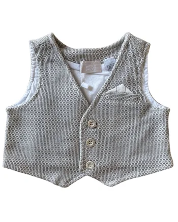 Vesta baieti  clasic, bej, 95% bumbac, 5% elastan