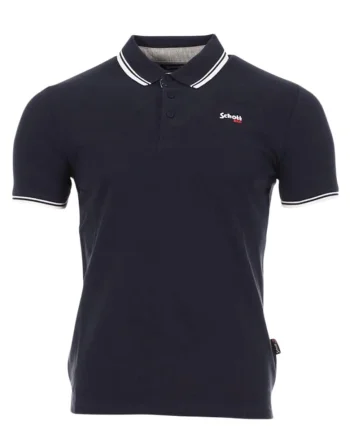 Tricou polo barbatesc  bumbac, negru, design modern, maneci scurte,