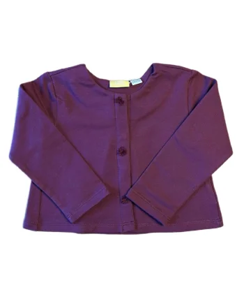 Cardigan copii  burgundia, bumbac-elastan, croiala clasica, maneci lungi,