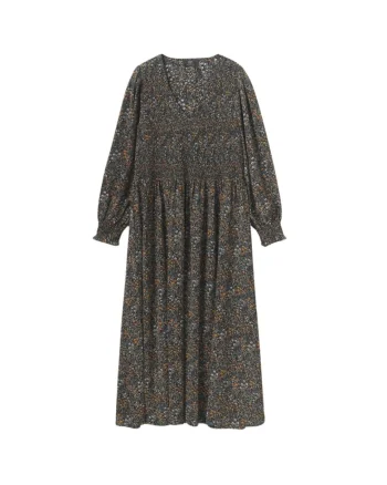 Rochie dama  flori, evazata, multicolor, poliester-elastan, Multicolor