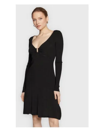 Rochie tricotata cu decolteu amplu
