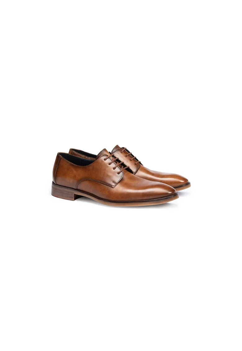 Pantofi eleganti barbati  ODIL din piele naturala cu siret, maro,