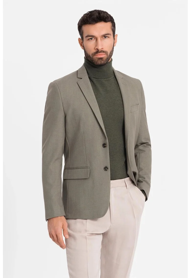 Sacou regular fit cu buzunare cu clapa, Verde sparanghel