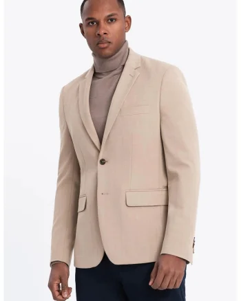 Sacou regular fit cu buzunare cu clapa, Maro taupe