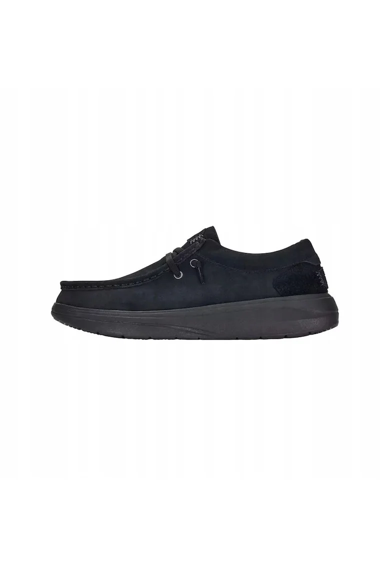 Mocasini Barbati Piele Intoarsa, Wally Comf Suede, Negru, Negru