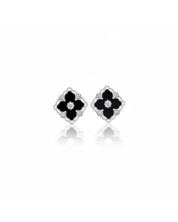 Cercei  argintii, forma de floare, suflati cu aur 18k, 1x1.1cm