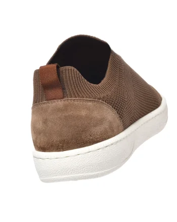 Pantofi sport de plasa cu garnituri de piele intoarsa, Bej