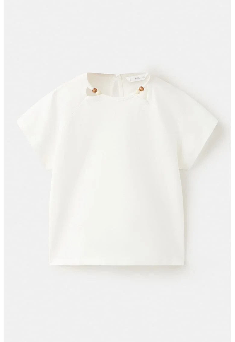 Tricou cu decolteu rotund, Alb