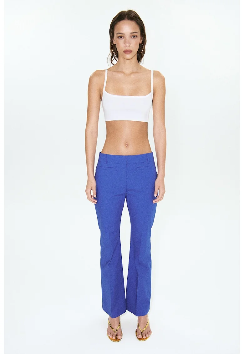 Pantaloni bootcut cu talie medie, Albastru royal