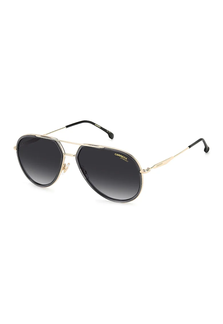 Ochelari de soare aviator unisex cu lenti2314le in degrade, Auriu rose/Gri inchis