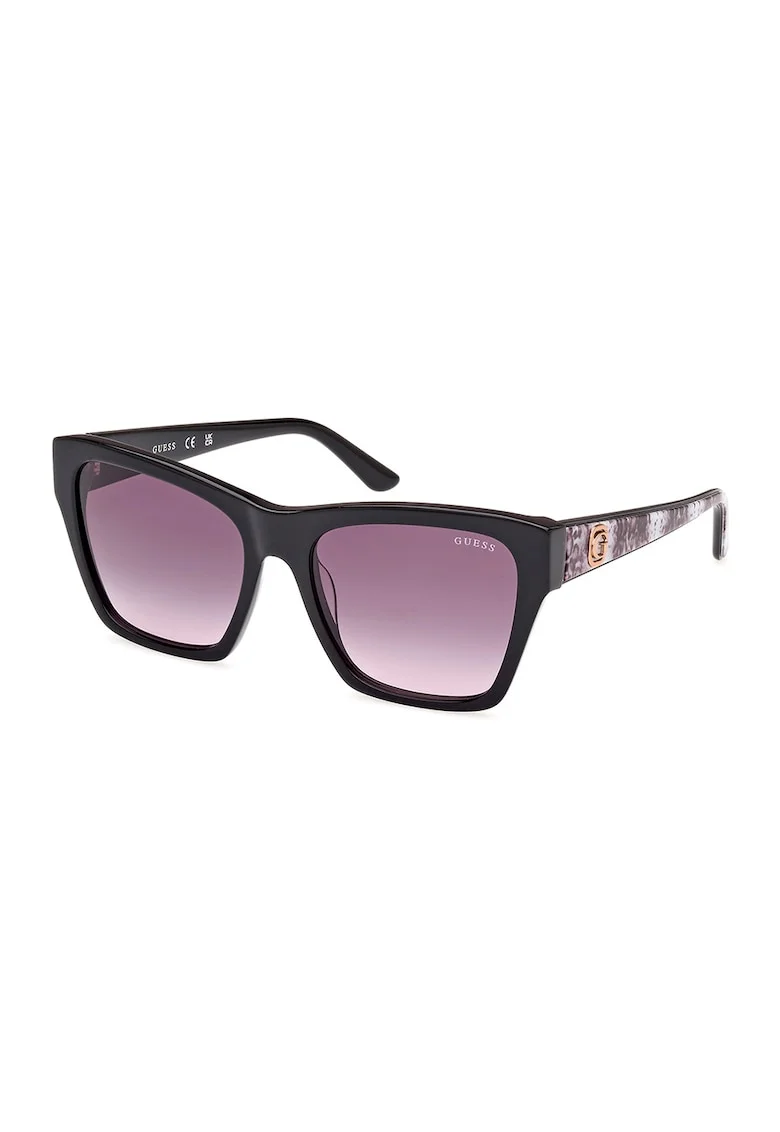 Ochelari de soare cu lentile in degrade, Auriu/Alb murdar/Violet pruna