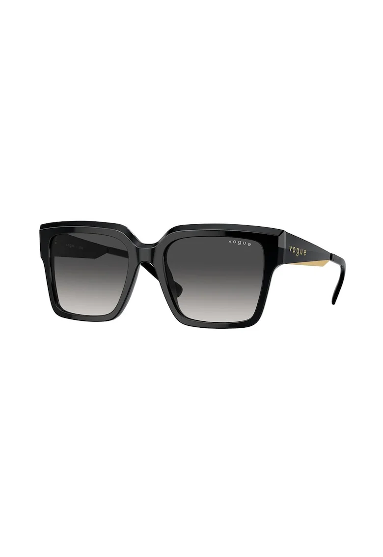 Ochelari de soare dreptunghiulari cu lentile in degrade, Negru