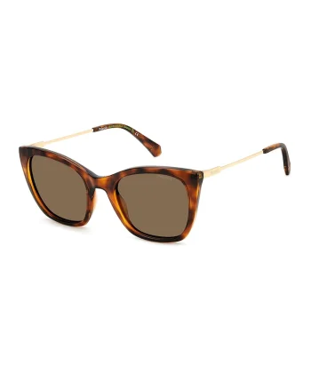 Ochelari de soare cat-eye polarizati, Auriu/Maro