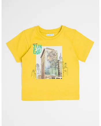Tricou cu imprimeu grafic, Verde/Negru/Galben sofran