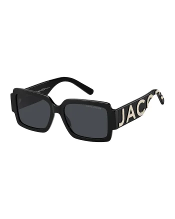 Ochelari de soare patrati cu logo, 49875, Auriu/Negru