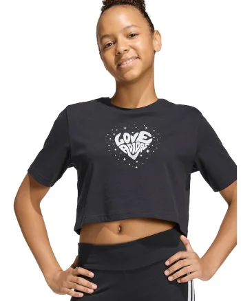 Tricou crop din bumbac, Negru