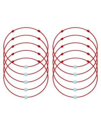 Set de bratari martisor cu cristal Preciosa - 10 bucati - 65987, Albastru ultramarin