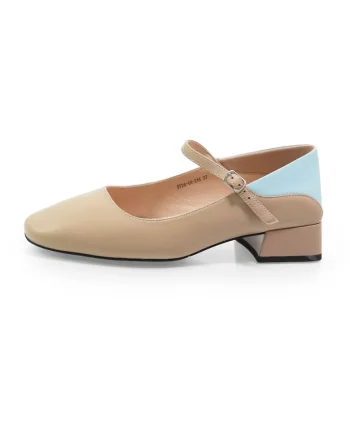 Pantofi Mary Jane 2604245 din piele naturala, Bej
