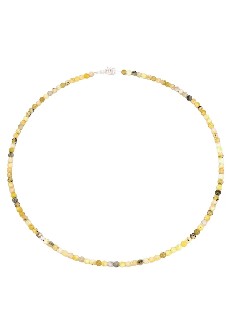 Colier din pietre de cuart lime cu argint 925, 40 cm