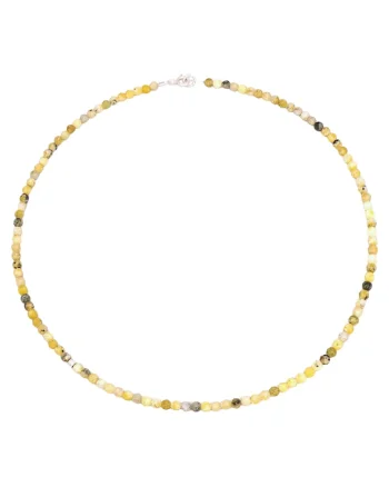 Colier din pietre de cuart lime cu argint 925, 40 cm