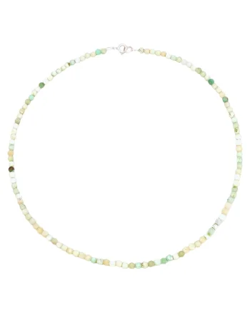 Colier din pietre de crisopraz cu argint 925, 40 cm