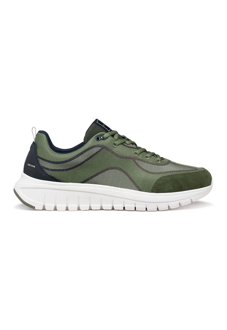 Pantofi sport Flextride R usori de plasa si piele intoarsa, Verde