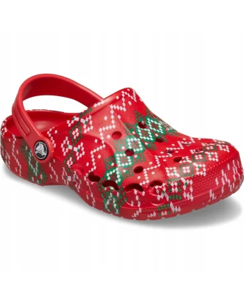 Saboti copii,  Baya Holiday Graphic Clog, Rosu, Rosu