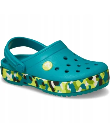 Saboti copii  Crocband Glow Confetti, Verde