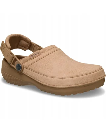 barbati, saboti, Classic Crafted Vegan Suede Clog 211930, milk chocolate, Maro