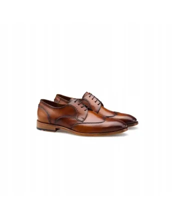 Pantofi derby  Nobel 140, piele, Maro