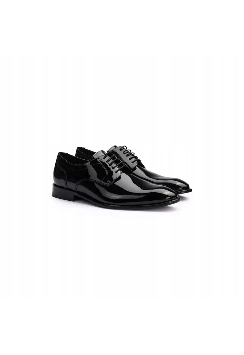 Pantofi derby bărbați Leno 110, piele naturală, negru, Negru