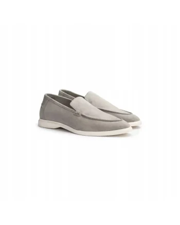barbati Stride Flex, piele intoarsa, gri deschis, Gri