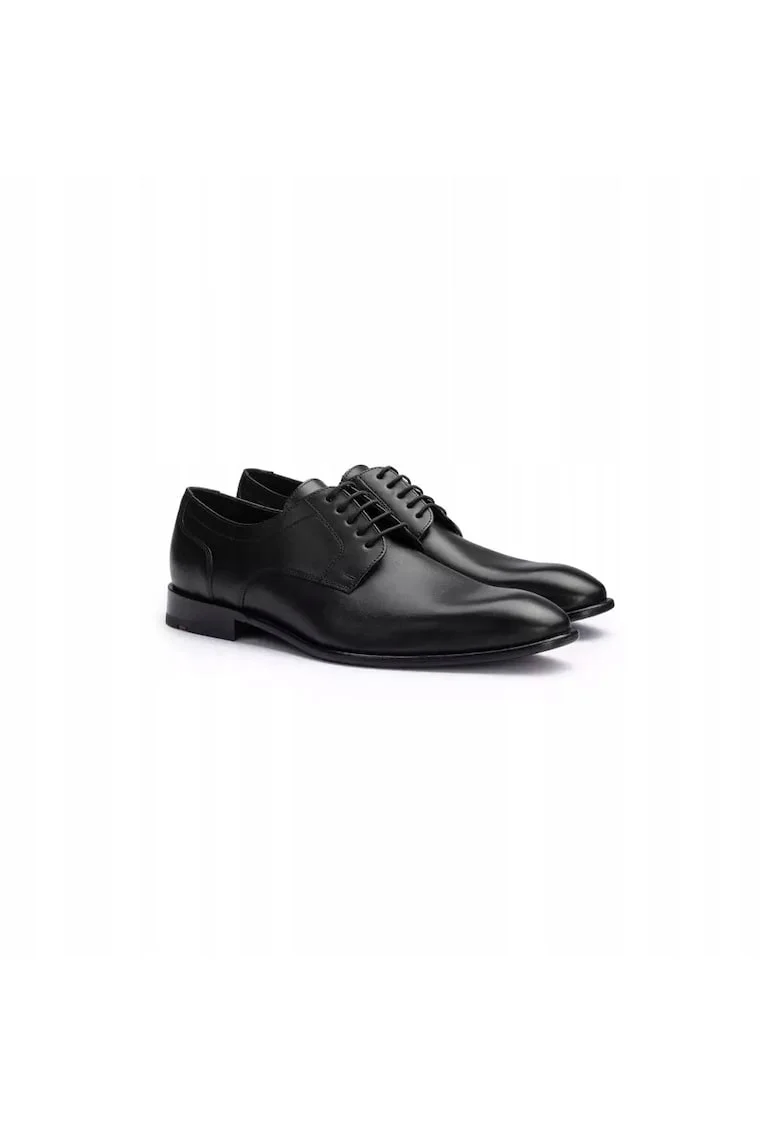 Pantofi derby barbati  Leno 110, piele naturala, negru, Negru