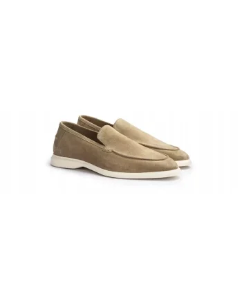 Mocasini barbati Stride Flex, piele intoarsa, bej, Bej