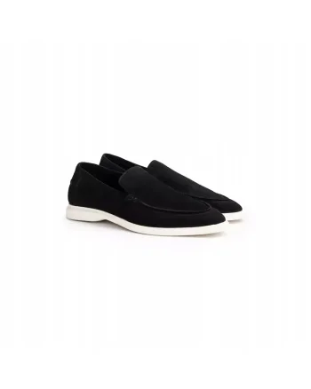 barbati Stride Flex, piele intoarsa, negru, Negru