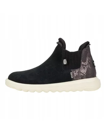 Ghete Chelsea de piele naturala pentru Femei,  Wendy Branson Suede, Negru