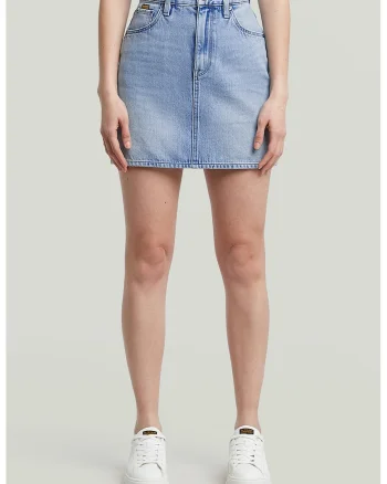Fusta din denim cu talie inalta Viktoria, Albastru deschis