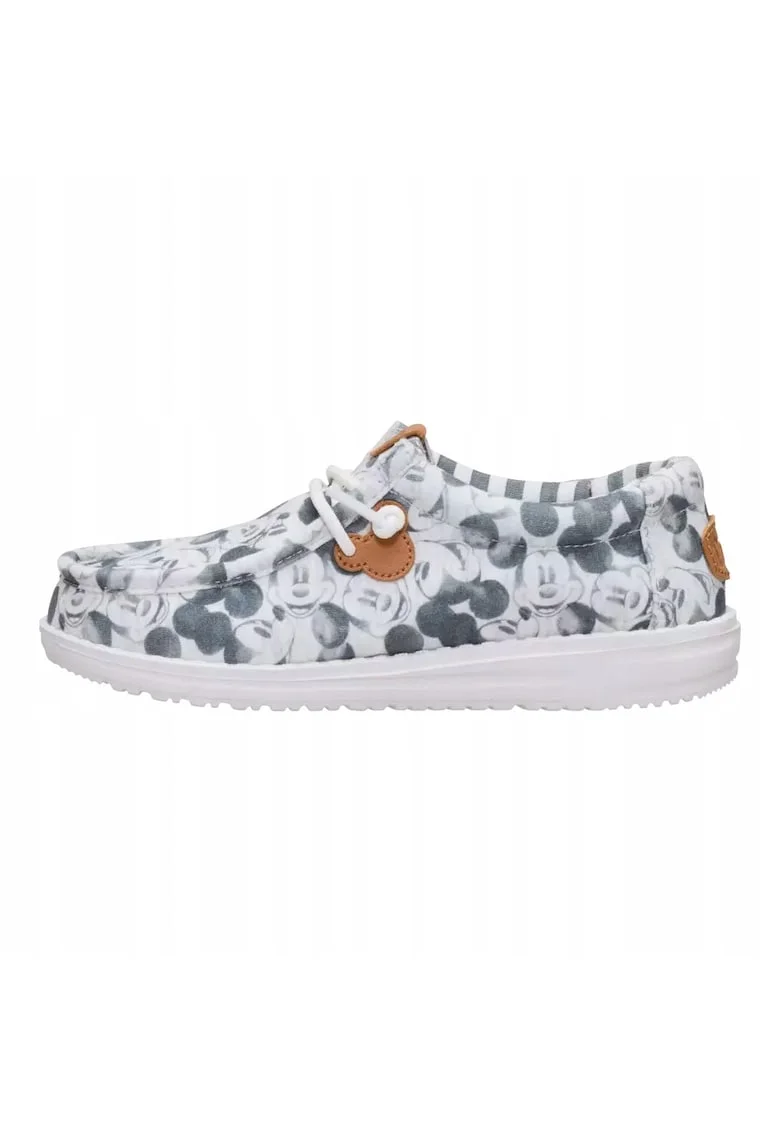 Mocasini Copii Spuma EVA, Wally Youth Mickey Mouse Print, Gri, Gri