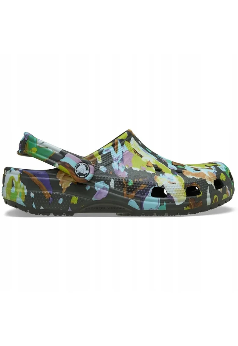 Saboti Femei Spuma Croslite, Classic Painted Floral 211587 Clog, Multicolor, Multicolor