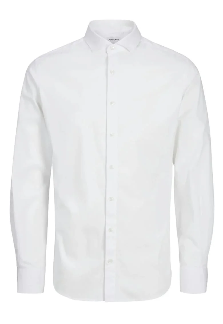 Camasa barbati cu maneca lunga, JPRBLAJAXON, Slim Fit, Alb