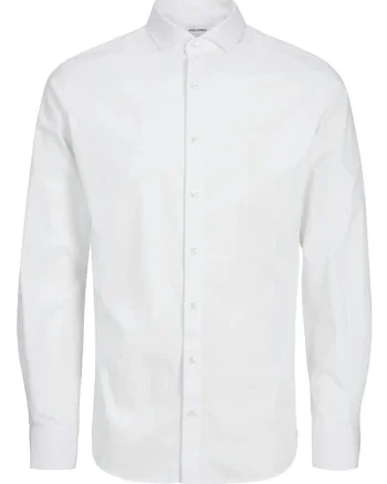 Camasa barbati cu maneca lunga, JPRBLAJAXON, Slim Fit, Alb
