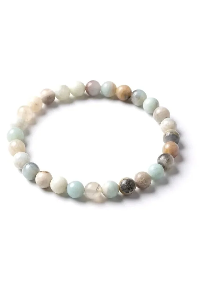 Bratara cu Pietre Semipretioase Naturale Amazonit de 6mm, elastica, unisex